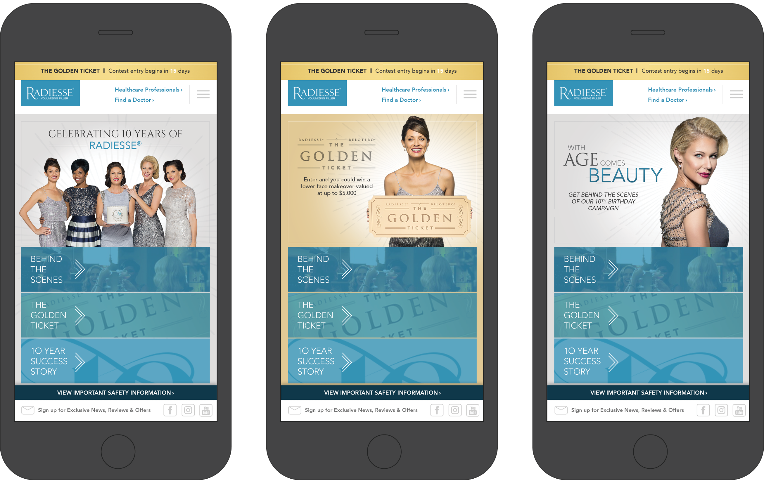 With Age Comes Beauty mobile website mock-up